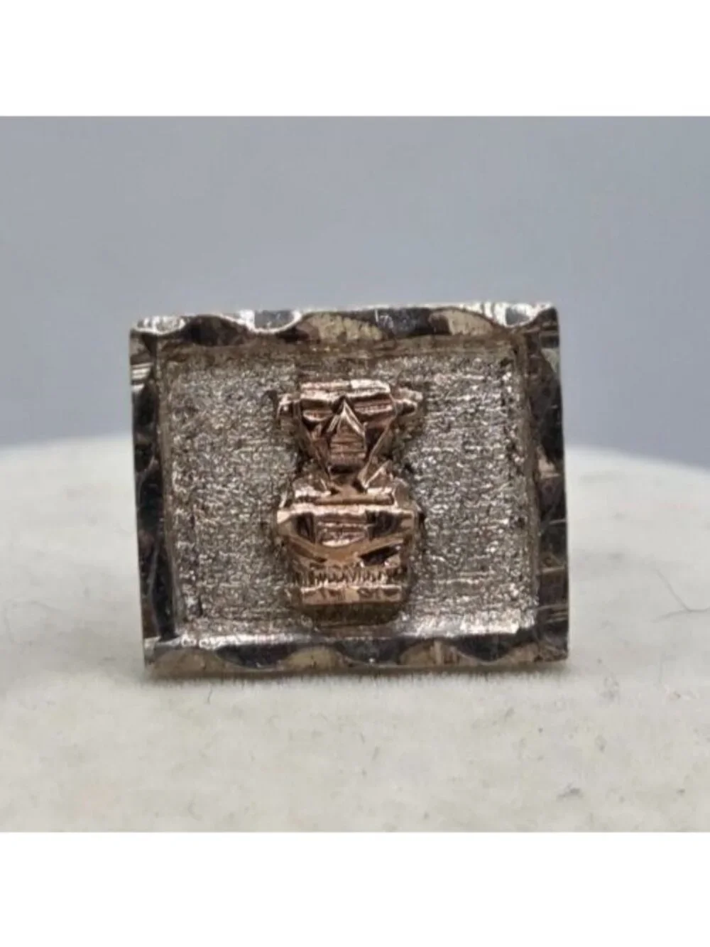 Peruvian Inca Style Cuff Links, Gold Tone Silver Tone Vintage